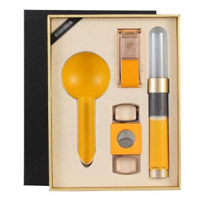 commercial Travel Gift cigar set 4-piece set with cigar scissor, ashtray, cigar tube