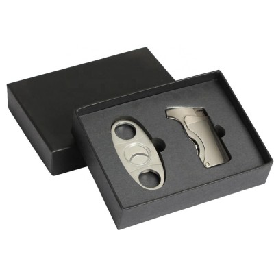 stainless steel commercial cigar cutter blue flame cigar lighter and cutter set