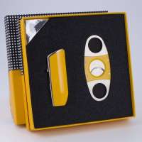 Genesis high quality brand in stock metal cigar lighter cutter set with punch