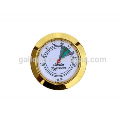 Diameter 43mm Steel Gold color Elegant Analog Built- in Cigar Hygrometer