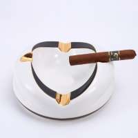 Custom Logo Handmade Ceramic Ashtary Tin Box Portable Cigar Ashtray